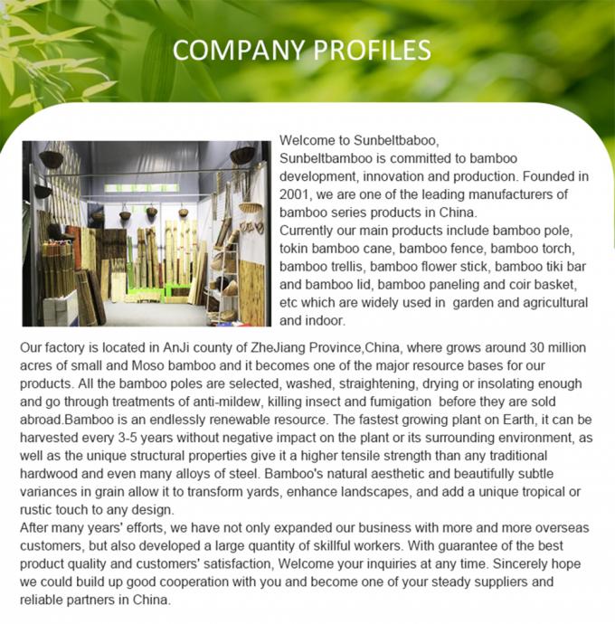 چوب بامبو پوشیده از پلاستیک ضد آب و هوا برای باغبانی / استفاده در فضای باز 1
