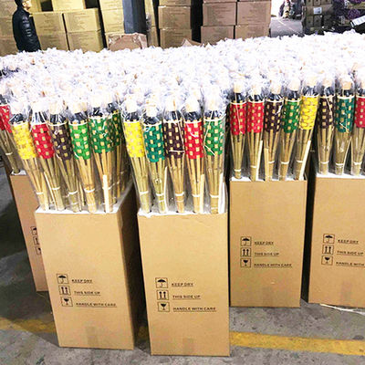 مشعل بامبو طبیعی با فتیله فایبرگلاس قابل تعویض - برای مهمانی حیاط خلوت، عروسی، روشنایی مسیر