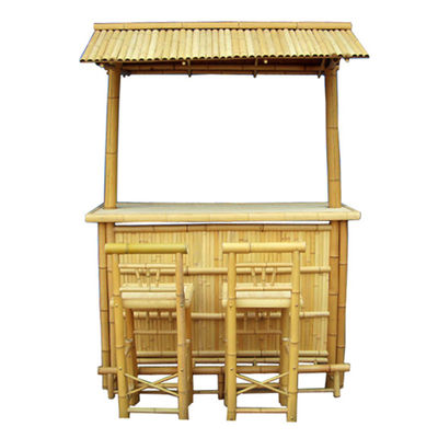 220x100*50cm Handcrafted Natural Bamboo Tiki Bar  Traditional Polynesian Style Outdoor Serving Station for Commercial Use or Home Entertainment