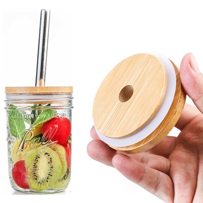 درب ظروف شیشه ای آشپزخانه درب شیشه درب چوبی با دایره سیلیکونی به خوبی مهر و موم شده