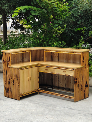 Tropical Cabana Party Outdoor Tiki Bar Bamboo Beach Tiki Bar با مدفوع پیشخوان
