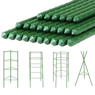 Plastic Coated Metal Stakes, Green Garden Stakes for Plant Support, Plant Climbing, Landscape, Fencing