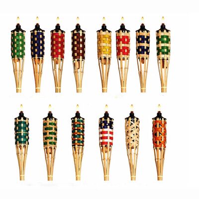 مشعل بامبو طبیعی برای کمپینگ در فضای باز، دکوراسیون مهمانی باغ، مشعل آتش سوزی دوستدار محیط زیست دست ساز، ضد آب